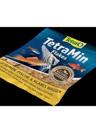 Корм сухий tetra min flakes для тропічних акваріумних рибок в пластівцях 12 г