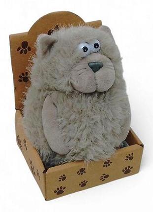 Мягкая игрушка "кот кругляш", (13 см), серый