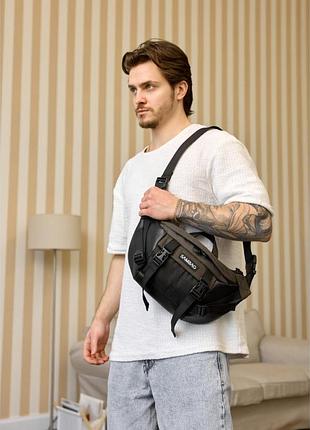 Велика чоловіча поясна сумка бананка для планшета sambag dynamicdart хакі