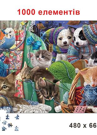 Пазл класичний "цуценята та кошенята" 84719, 1000 елементів