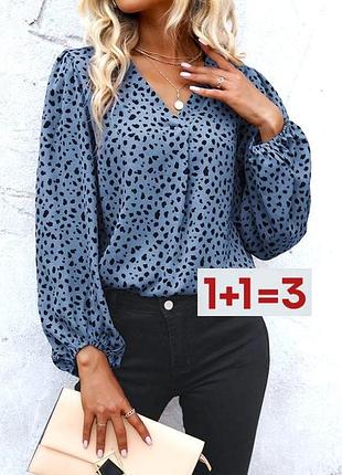 1+1=3 🎁 легкая блуза с вырезом в крапинку от shein