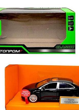 Машинка металева "автопром: toyota corolla hybrid" (чорна)