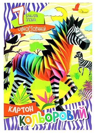 Набор цветного картона а4 ап-1101-5, 7 листов 230 г/м2