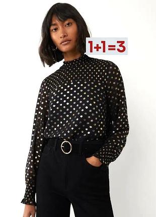 1+1=3 🎁 легкая блуза в горох от warehouse