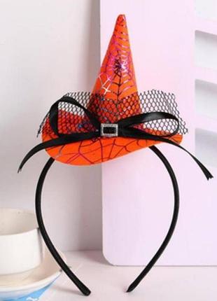 Обруч-капеллюшек ведьмы для хэллоуина, оранжевый, halloween