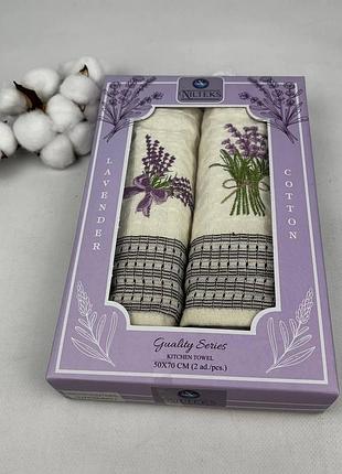 Набір вафельних рушників nilteks 2 шт qualite lavander