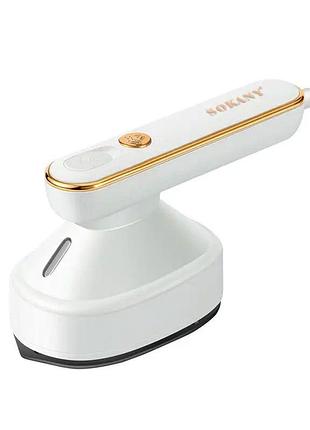 Дорожня праска з парогенератором професійна 1200 вт паровідпарювач для одягу та штор біла sokany