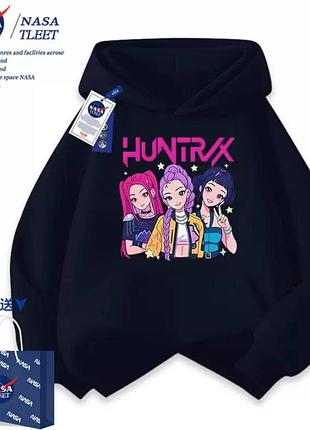 Худі, кофта супер якості kpop demon hunters, кей поп мисливиці на демонів, чорна/, розмір 150
