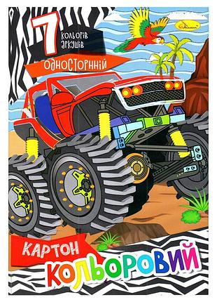 Набор цветного картона а4 ап-1101-8, 7 листов 230 г/м2