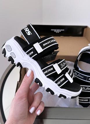Трендовые босоножки на липучках на платформе skechers