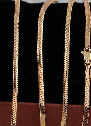Ланцюг xuping jewelry снейк об'ємний 45 см 3 мм золототистий love-shopping