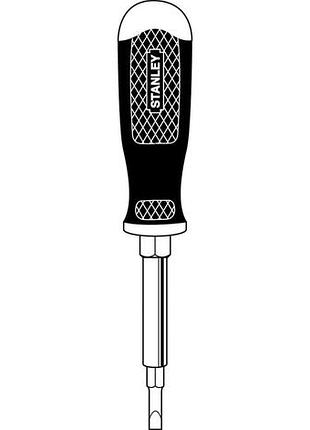Викрутка stanley 6 way бітотримач 1/4", двосторонній трубчастий ключ, двосторонні біти 2шт, sl,ph 3