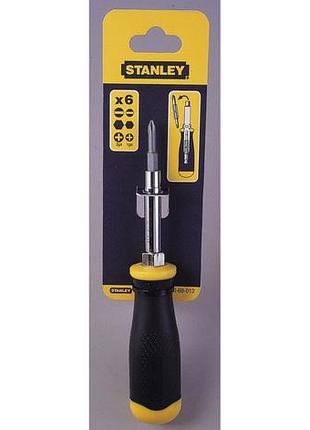 Викрутка stanley 6 way бітотримач 1/4", двосторонній трубчастий ключ, двосторонні біти 2шт, sl,ph 4
