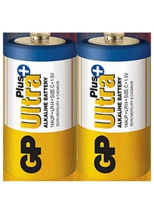 Батарейка лужна lr14/c ultra plus alkaline 14aup21-s2 2шт (спайка) тм gp