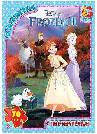 Пазлы g-toys "frozen" 70 элементов + постер 21 х 30 см fr 042