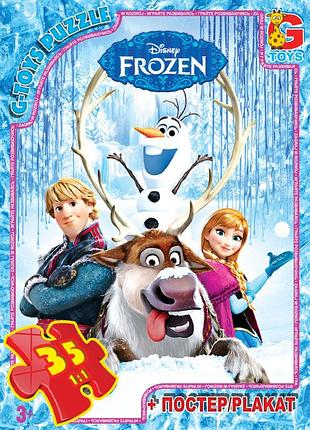 Пазлы g-toys "frozen" 35 элементов + постер 21 х 30 см fr 001