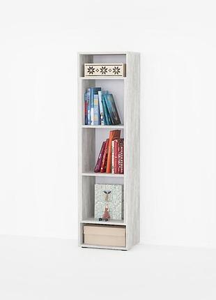 Стеллаж на 5 ячеек, книжный шкаф, полка i-071 бетон