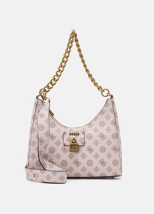 Сумка багет guess рожева кроссбоді