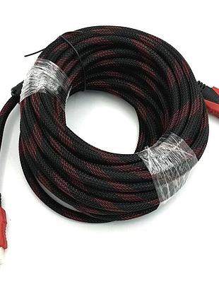 Hdmi кабель v1.4 nylon 10м black/red