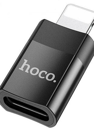 Otg переходник hoco ua17 usb2.0 lightning male to usb female черный