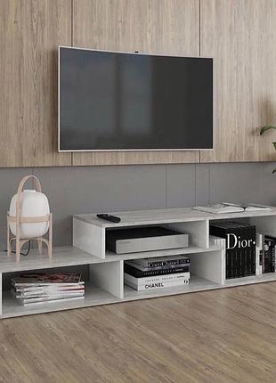 Тв тумба, тумба під телевізор, тумба tv i-177 бетон - білий