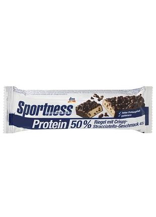 Протеиновый батончик sportness crispy stracciatella protein bar 45 г