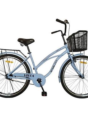 Велосипед spark city vista (колеса - 26", сталева рама - 17") із кошиком блакитний