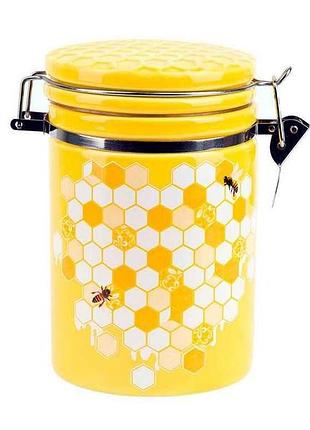 Банка 650мл керамическая на металлической затяжке honey тм bonadi
