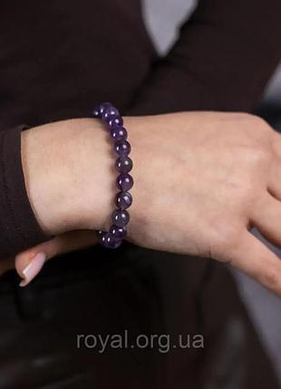Женский браслет violet из натурального камня аметист - 18 см