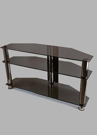 Тумба тв из стекла 1100х350х569 commus евро new bronza chr коричневая