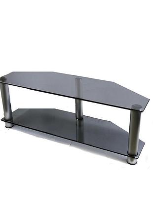 Тумба из стекла под телевизор commus евро new mini gray-met (1100х350х374)