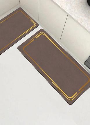 Набор диатомитовых ковриков для ванной и кухни aquarius 50х80 см/50х120 см коричневый мрамор