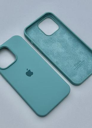 Оригинальный чехол silicone case iphone 16 (sea blue)