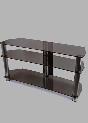 Тумба тв из стекла 1100х350х569 commus меридиан new bronza met коричневая