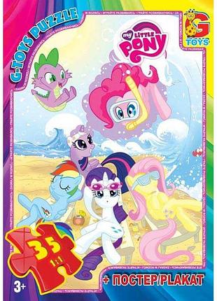 Пазлы g-toys "my little pony" 35 элементов + постер 21 х 30 см mlp 006