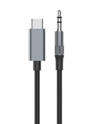 Кабель aux ldnio ls-y82c type c to 3.5mm 2m черный