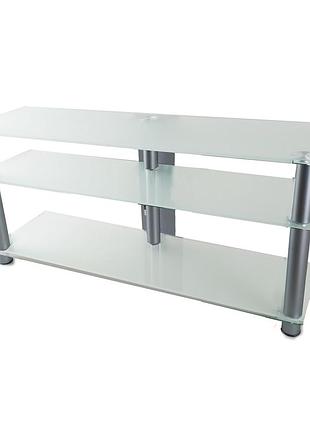 Тумба тв зі скла 1100х350х569 commus аскет new satin alm біла