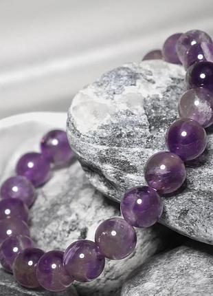 Женский браслет на руку из натурального аметиста "violet" - 16 см