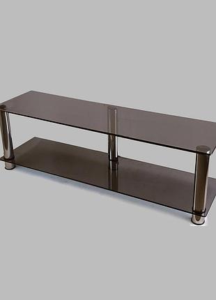 Тумба тв зі скла 1250х350х376 commus аскет mx mini bronza-chr коричнева