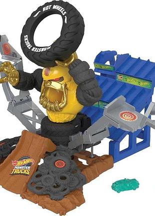 Hot wheels monster trucks megawrex vs crushzilla takedown hpr47 mattel хот вілс тренувальна арена моснтер трак