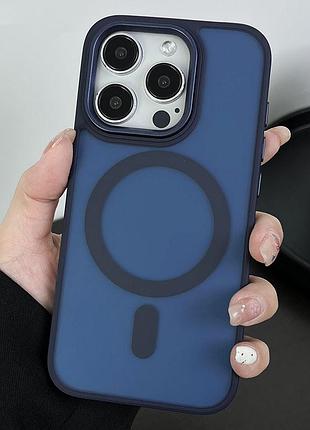 Чехол magnetic color с magsafe iphone 16 pro (midnight blue)