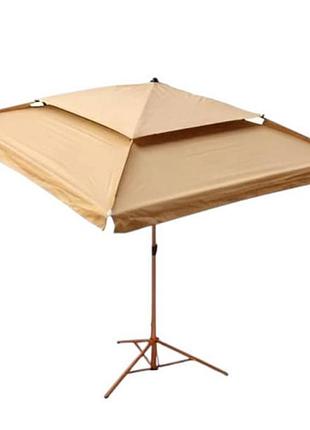 Зонт пляжный квадратный с клапаном и подставкой 3×3м jw1 бежевый top shop ua_