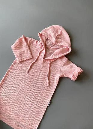 Детская муслиновая туника, 74-92см rose