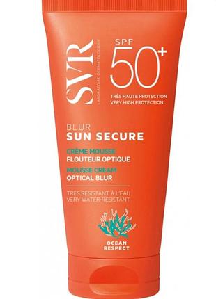 Сонцезахисний крем svr sun secure blur mousse spf50+ 50 ml для всіх типів і чутливої шкіри