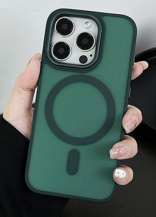 Чохол magnetic color з magsafe iphone 16 pro (forest green)