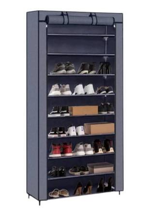 Шкаф тканевой для хранения обуви на 8 полок 160*88*28см серый top shop ua_