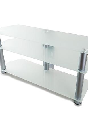 Тумба тв из стекла 1100х350х569 commus меридиан new satin alm белая