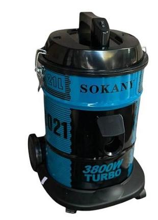 Пылесос профессиональный с мешком для сбора мусора 21л 3800вт sokany sk-13021 черный с голубым top shop ua_