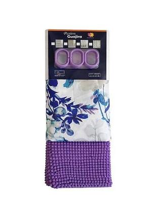 Комплект для ванної 2в1 шторка для душу 180*180см + килимок 40*60см shower curtain w-6 фіолетовий top shop ua_