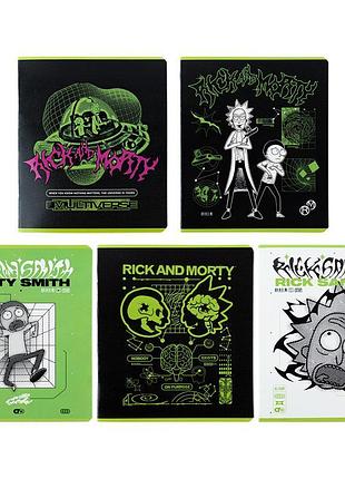 Комплект зошитів шкільних kite rick and morty 48 аркушів клітинка 10 шт rm24-259